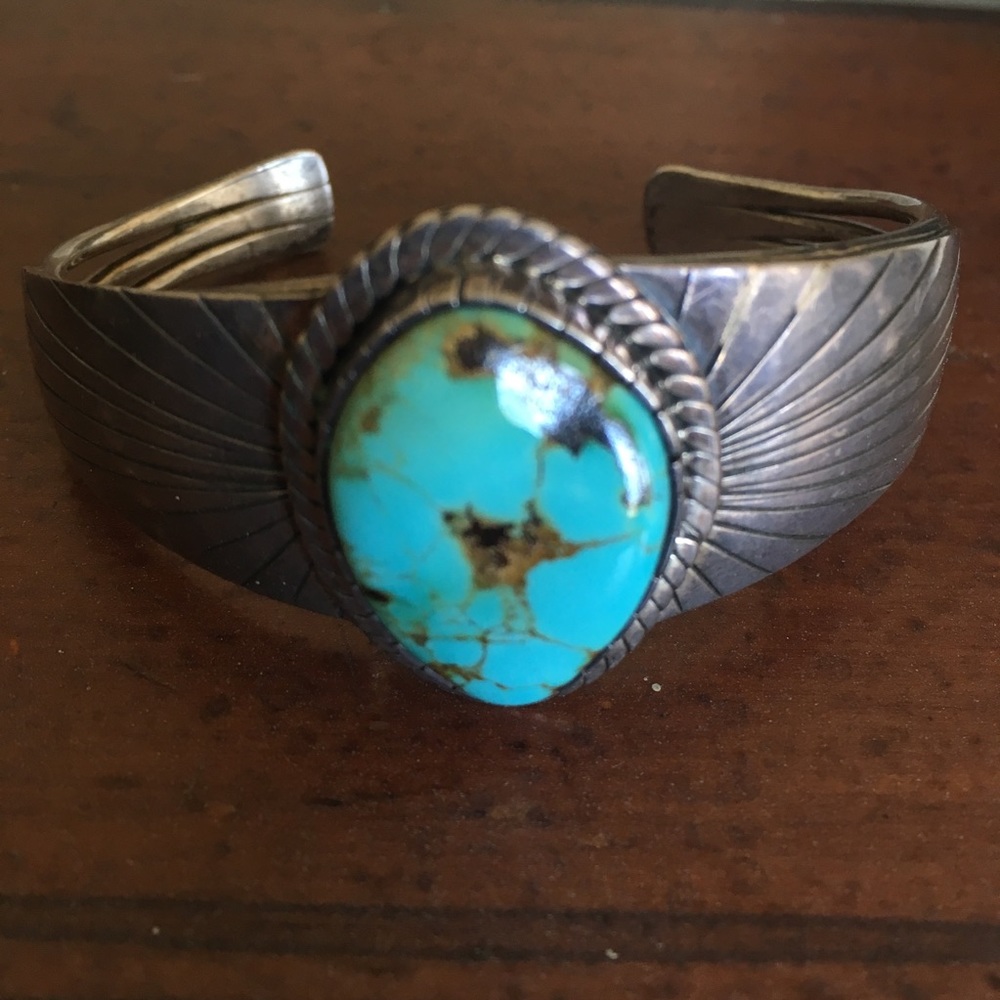 Turquoise and silver bracelet